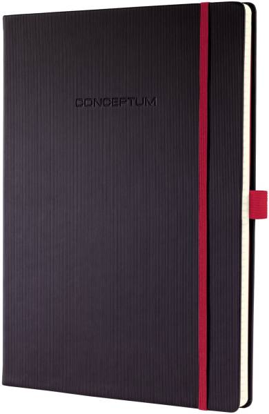 CONCEPTUM Notizbuch ca. A4 kariert schwarz CO660 Red Edition
