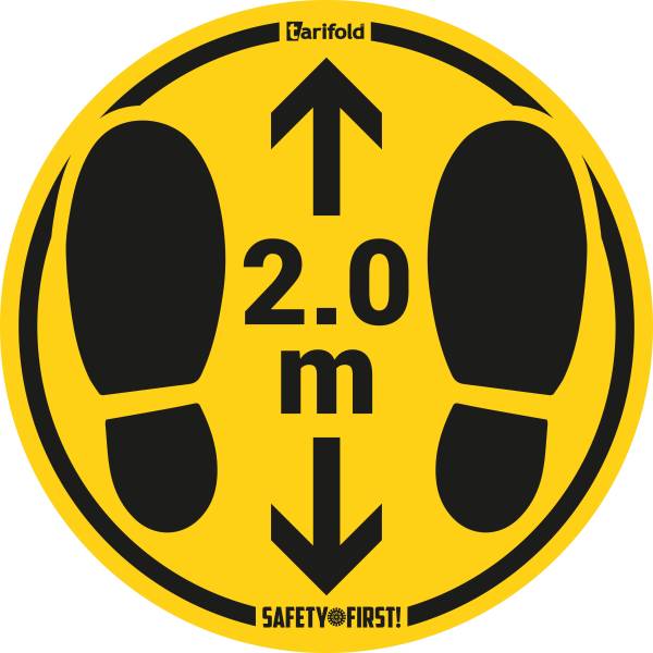 TARIFOLD Bodenaufkleber DM 35cm gelb-schwarz 2,0m raue Böden TARIFOLD T197856