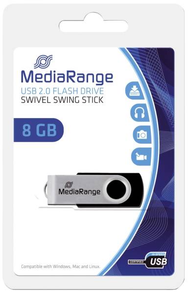 MEDIARANGE USB Stick 2.0 8GB high speed MR908