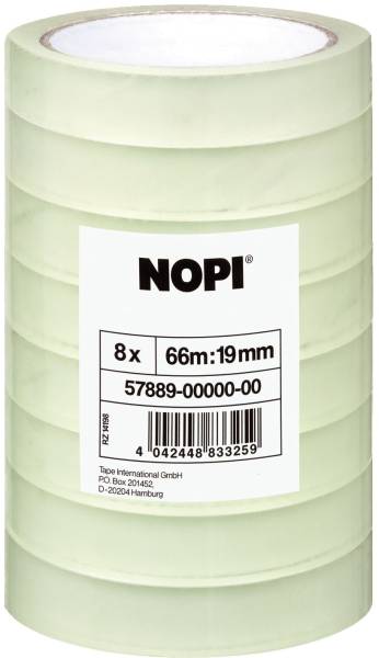 NOPI Klebefilm 8RL 19mm 66m transparent 57889-00000-00