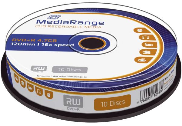 MEDIARANGE DVD+R 10er Spindel MR453 4,7Gb120mi