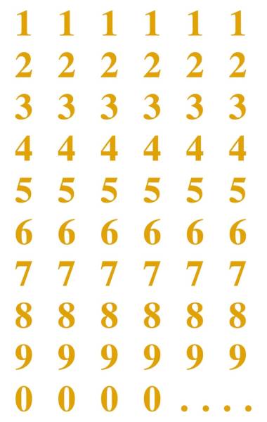 AVERY ZWECKFORM Zahlenetikett 0-9 gold 120 Stück 3728