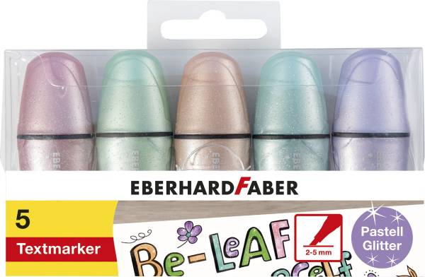 EBERHARD FABER Textmarkeretui Mini 5ST Glitzer Pastell 551409