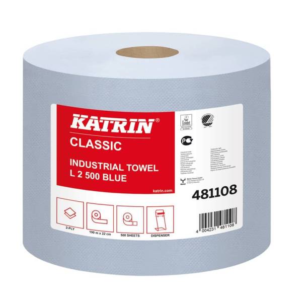 KATRIN Wischtuch Rolle 2RL blau 481108 2-lagig L2