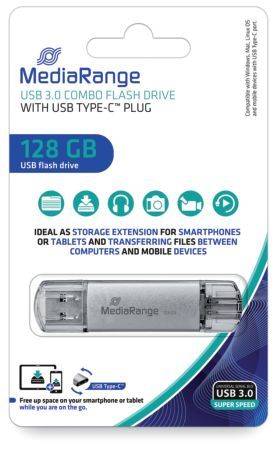 MEDIARANGE USB Stick 128GB silber MR938