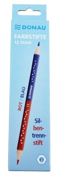 DONAU Farbstift-Silbenstift Slim rot/blau 3811102-04