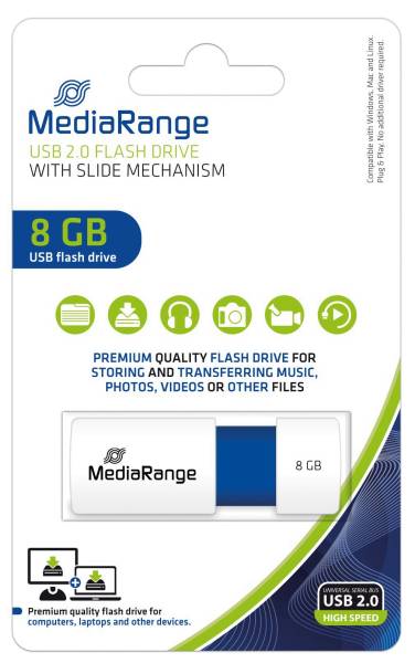 MEDIARANGE USB Stick 8GB blau MR971 2.0