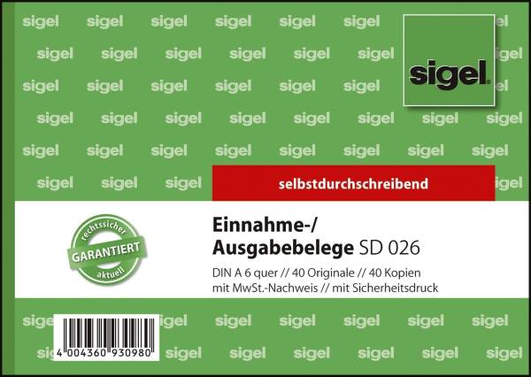 SIGEL Kassenbestätigung A6/2x40BL SD026 SD