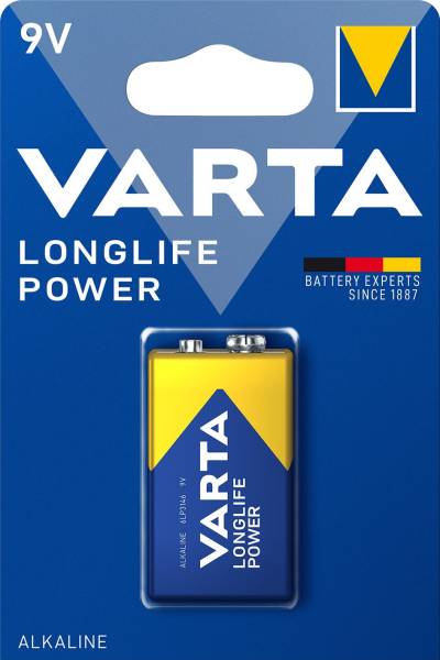 VARTA Batterie LONGLIFE Power 9VBI 4922121411 E Block KT1