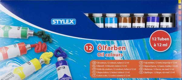 STYLEX Ölfarbe 12ST sortiert 28652