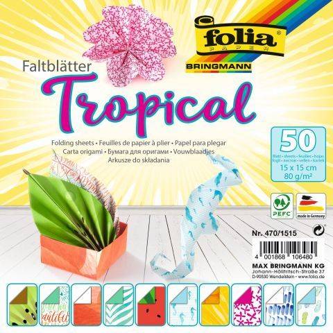FOLIA Faltblatt Tropical 50BL sort. 470/1515 15x15cm