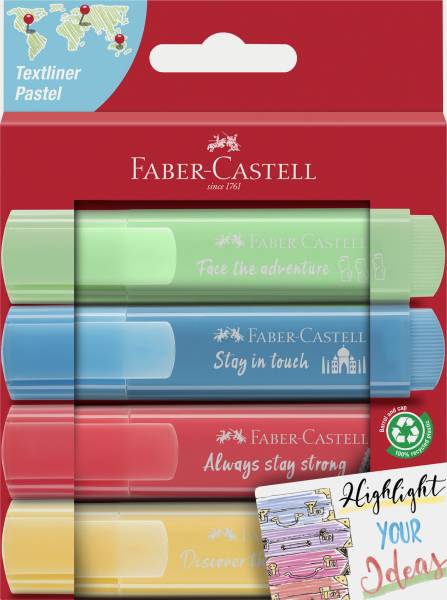FABER CASTELL Textmarker 4ST pastell 254625 Promotion
