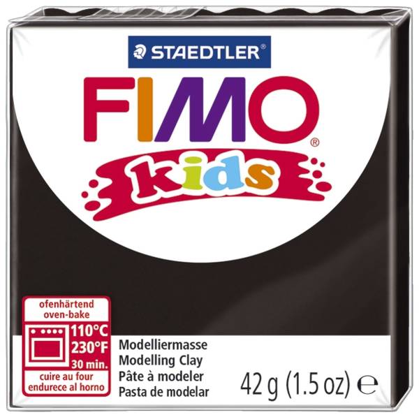 STAEDTLER Modelliermasse Fimo schwarz 8030-9 Kids 42g