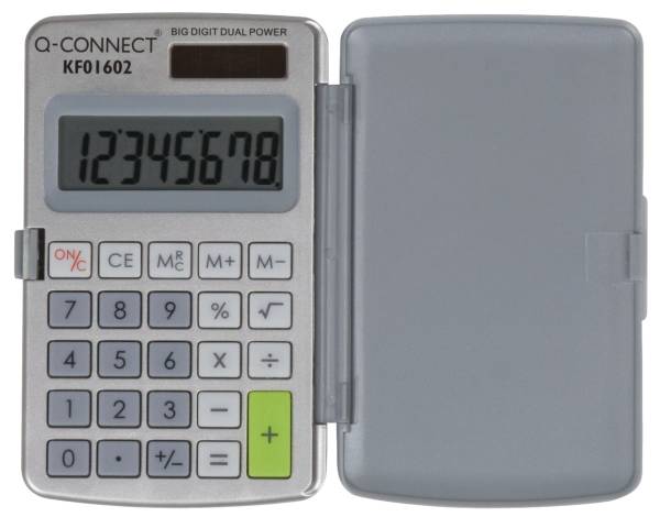 Q-CONNECT Taschenrechner 8-stellig Solar KF01602 57x100x9,5mm BxHxT
