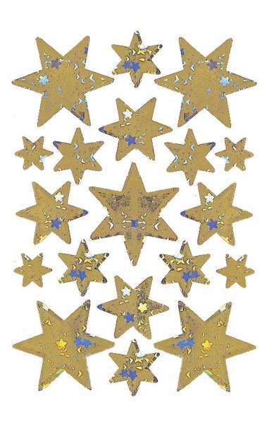 HERMA Schmucketikett Sterne gold 3902 Weihnachten Hologr