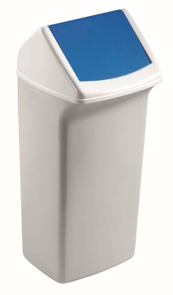 DURABLE Papierkorb 40L+Schwingklappe weiß/blau VEH2012036 Durabin