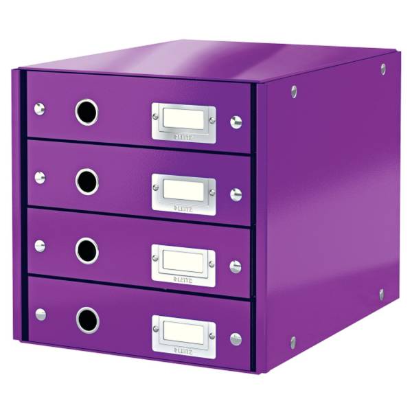 LEITZ Schubladenbox Wow met.violett 6049-00-62 4Laden Click&Store