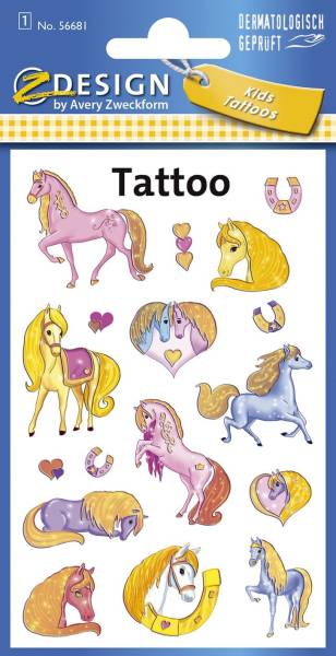 AVERY ZWECKFORM Tattoo Pferde beglimmert 56681