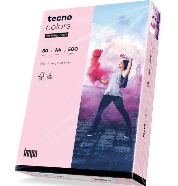 TECNO Kopierpapier Colors A4 80g 500BL h.rosa 2100011400