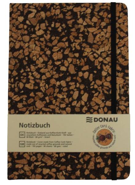 DONAU Notizbuch A5 Recycling Kaffee-Kork-Stoff 1350107-02