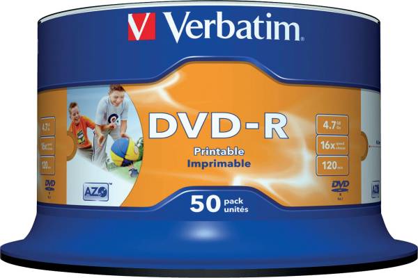 VERBATIM DVD-R Recordable 4,7Gb120mi 50 VER43533 Spindel