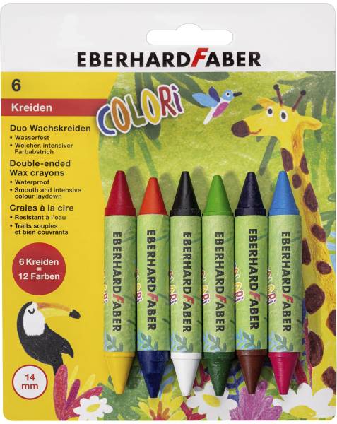 EBERHARD FABER Wachsmalkreide 6ST Colori Duo 524098