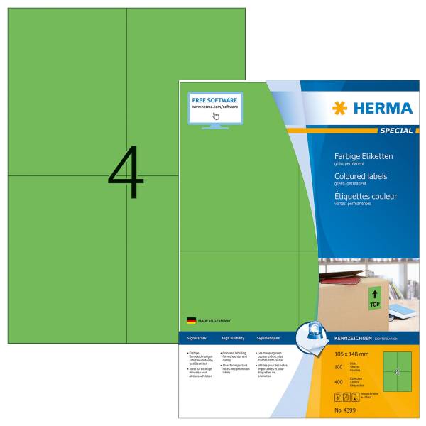HERMA Universaletiketten 105x148 gr 4399 SuperPrint
