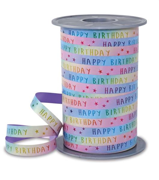 Ringelband 10mm-200m Rainbow Pastell 269-001 Birthday