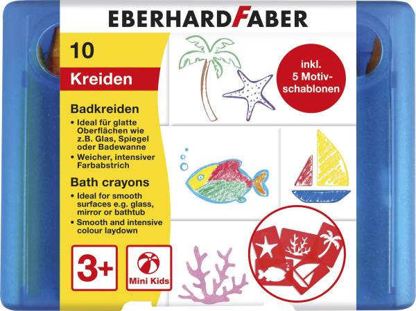 EBERHARD FABER Badkreide 10ST inkl.Schablone sortiert 524110