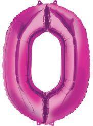 Folienballon Zahl 0 rosa 827201 / 9907275 86cm