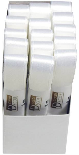 GOLDINA Doppelsatinband 15mmx3m weiss 1172015011503