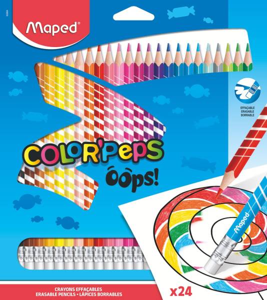 MAPED Farbstiftetui 24ST radierbar sortiert 832824 Color Peps OOPS