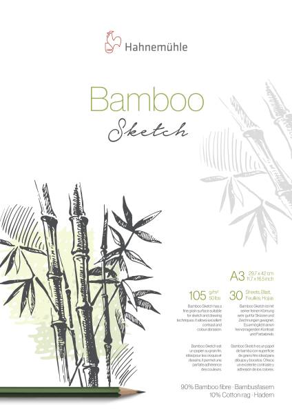 HAHNEMÜHLE Skizzenblock Bamboo 105 g/m² weiß 10628562 A3 30 Blatt