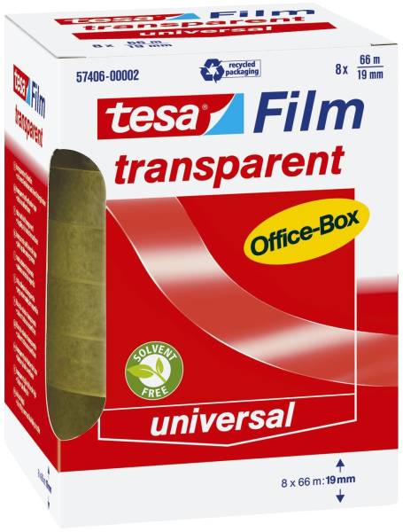 TESA Klebefilm 8RL 19mm 66m transp. 57406-00002-01 OfficeBox
