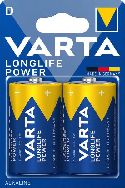 VARTA Batterie LONGLIFE Power 1,5V D 04920110412/04920121412 Mono KT2