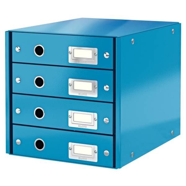 LEITZ Schubladenbox Wow metallicblau 6049-00-36 4Laden Click&Store