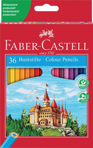FABER CASTELL Farbstiftetui Castle 36ST sort 120136
