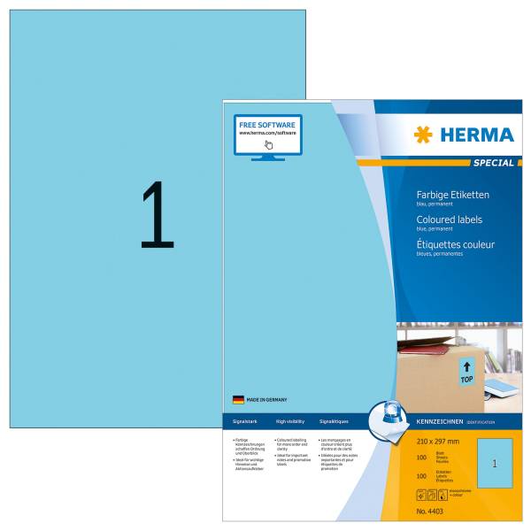 HERMA Universaletiketten 210x297 bl 4403 SuperPrint