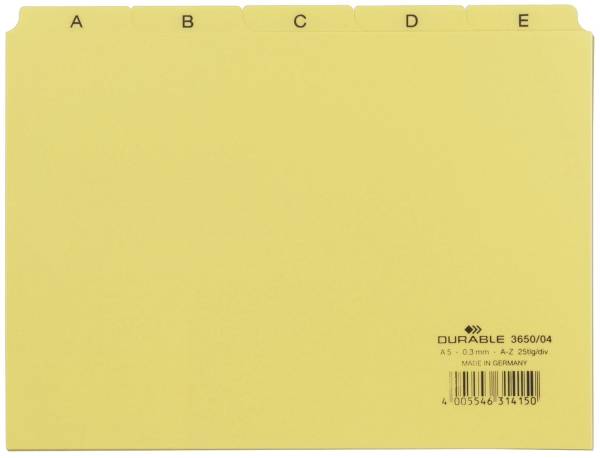 DURABLE Leitregister A-Z A5 gelb 3650 04