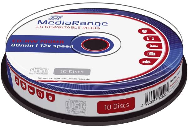 MEDIARANGE CD-RW 10erSpinde MR235 700Mb80min