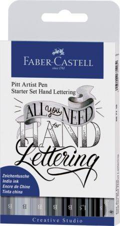 FABER CASTELL Tuschestift 8ST Handlettering sort. 267118 Pitt Artist