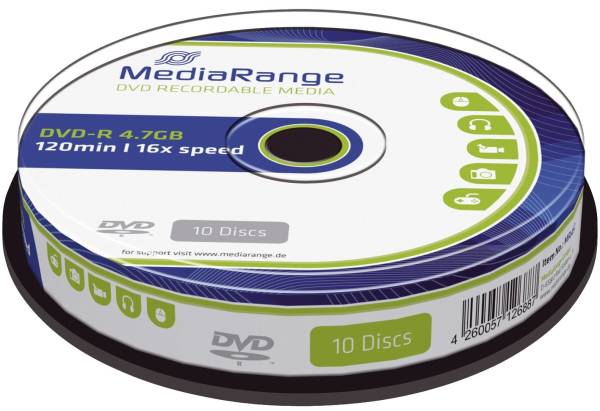 MEDIARANGE DVD-R 10er Spindel MR452 4,7Gb120mi