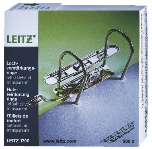 LEITZ Verstärkungsringe Ø12,5 mm weiß 500 St. 1706 im Spender