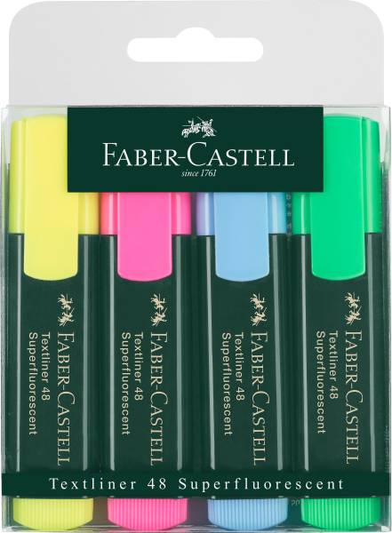 FABER CASTELL Textmarkeretui Textliner 48 4 Farb. sort 154804 nachfüllabr