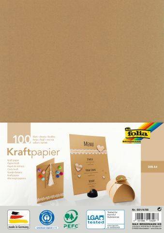 FOLIA Kraftpapier A4 100BL natur 691/4/98 120g