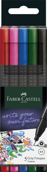 FABER CASTELL Finelineretui Grip 5ST sortiert 151604