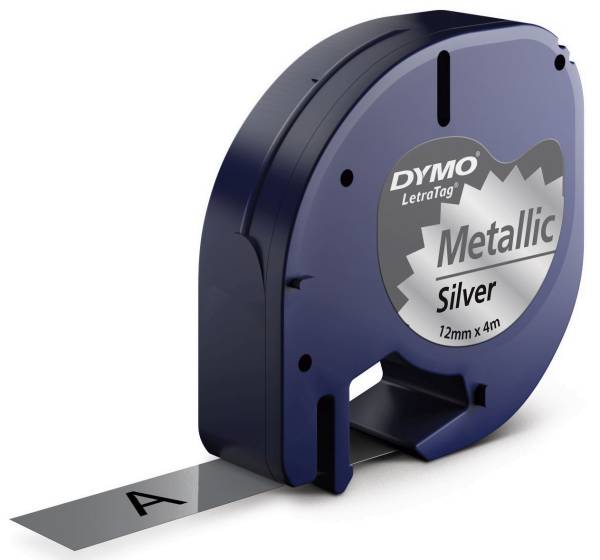 DYMO Prägeband silbermetallic/schwarz S0721730 12mm 4m
