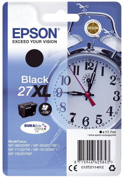 EPSON Inkjetpatrone Nr. 27XL schwarz C13T27114012