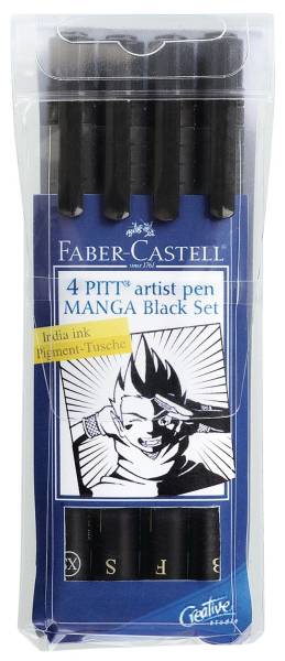 FABER CASTELL Tuschestift 4ST Manga schwarz 167132 Shôjo