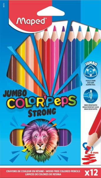 MAPED Farbstiftetui 12ST sortiert ColorPeps 863312 Strong Jumbo